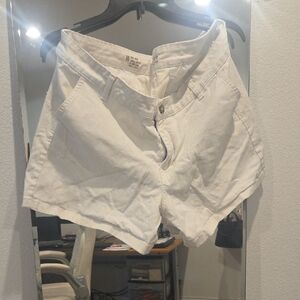 a.n.a White High-Waist Cotton Shorts